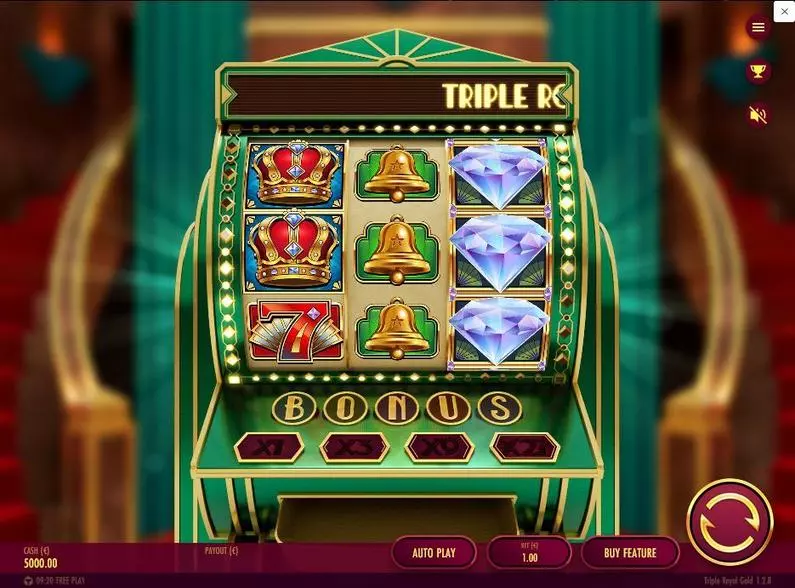 Main Screen Reels - Triple Royal Gold Thunderkick Bonus Round 