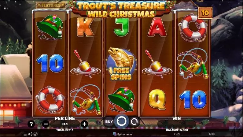 Main Screen Reels - Trout’s Treasure – Wild Christmas Spinomenal Buy Bonus 