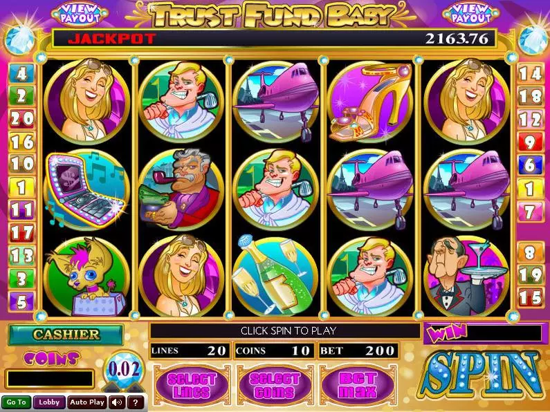 Main Screen Reels - Trust Fund Baby Wizard Gaming Coin Based 