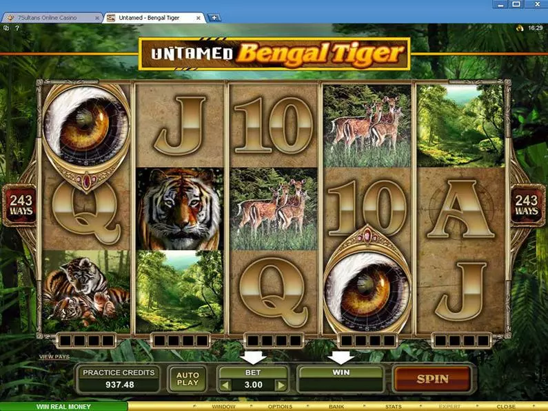 Main Screen Reels - Untamed - Bengal Tiger Microgaming All Pays 