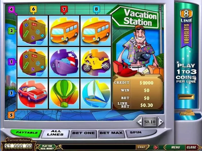 Main Screen Reels - Vacation Station PlayTech Video 