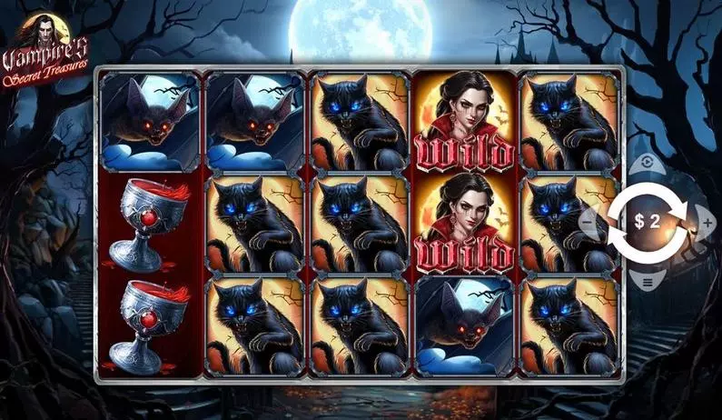 Main Screen Reels - Vampire’s Secret Treasures Wizard Games  