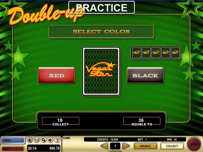 Gamble Screen - Vegas Star GTECH Bonus Round 