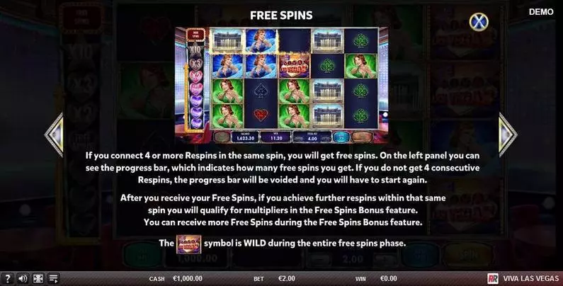 Free Spins Feature - Viva Las Vegas Red Rake Gaming  