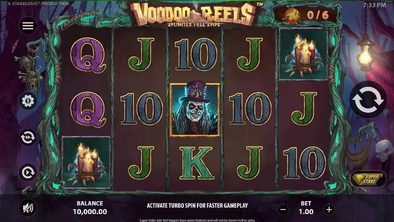 Main Screen Reels - Voodoo Reels Unlimited Free Spins StakeLogic  