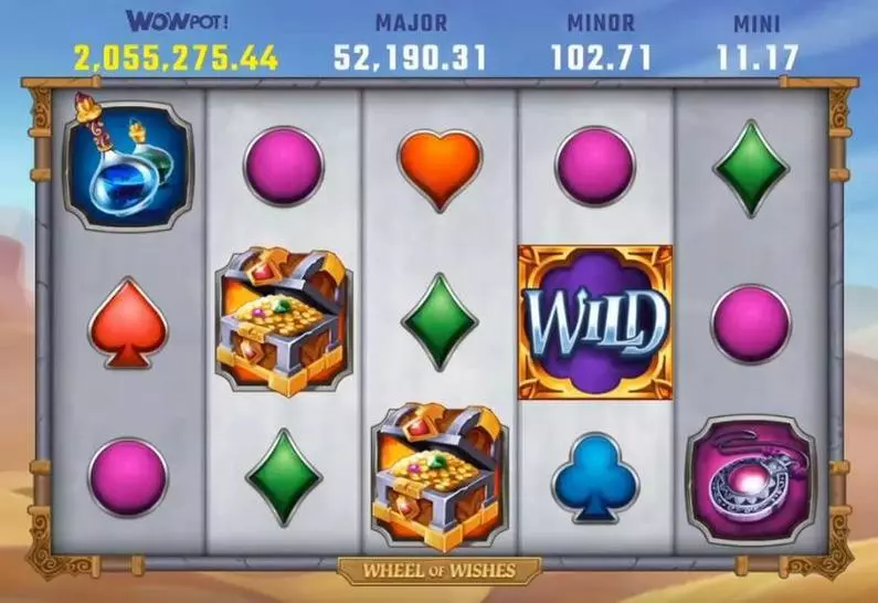 Main Screen Reels - Wheel of Wishes Microgaming Power Spins 