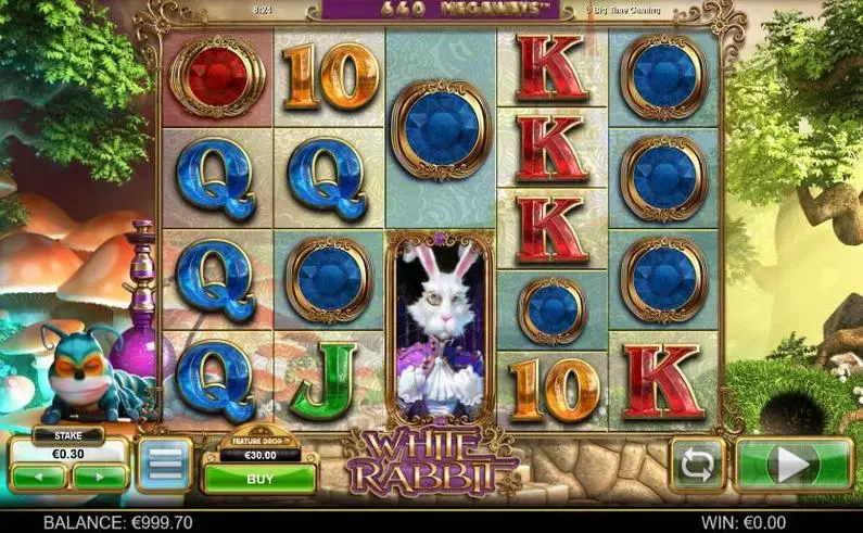 Main Screen Reels - White Rabbit Big Time Gaming Megaways Feature Drop