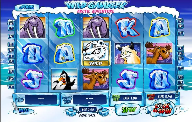 Main Screen Reels - Wild Gambler Artic Adventure Ash Gaming Bonus Round 