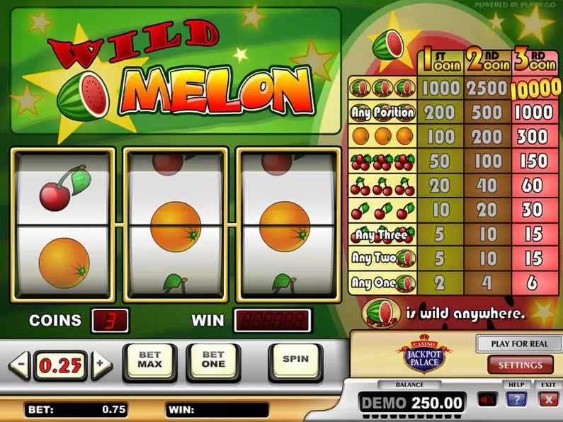 Main Screen Reels - Wild Melon Play'n GO  