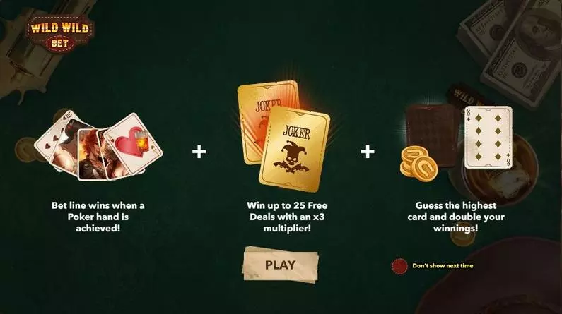 Introduction Screen - Wild Wild Bet Mascot Gaming Cascading Reels 