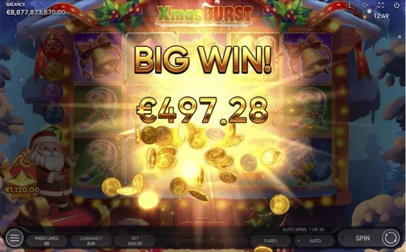 Winning Screenshot - Xmas Burst Endorphina  