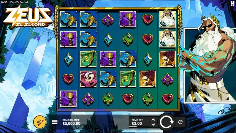 Main Screen Reels - Zeus Ze Zecond Hacksaw Gaming  